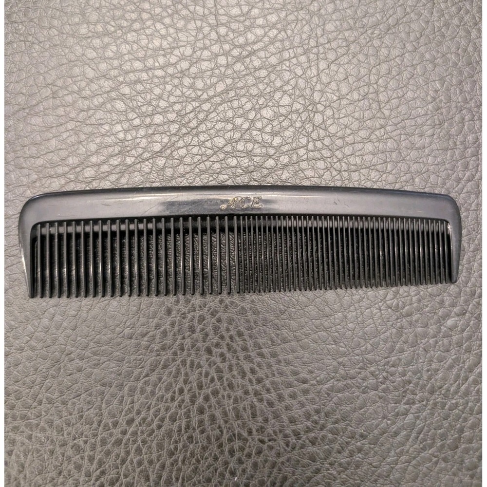 Vintage Genuine Ace Pocket Comb 5" Black Unbreakable Retro